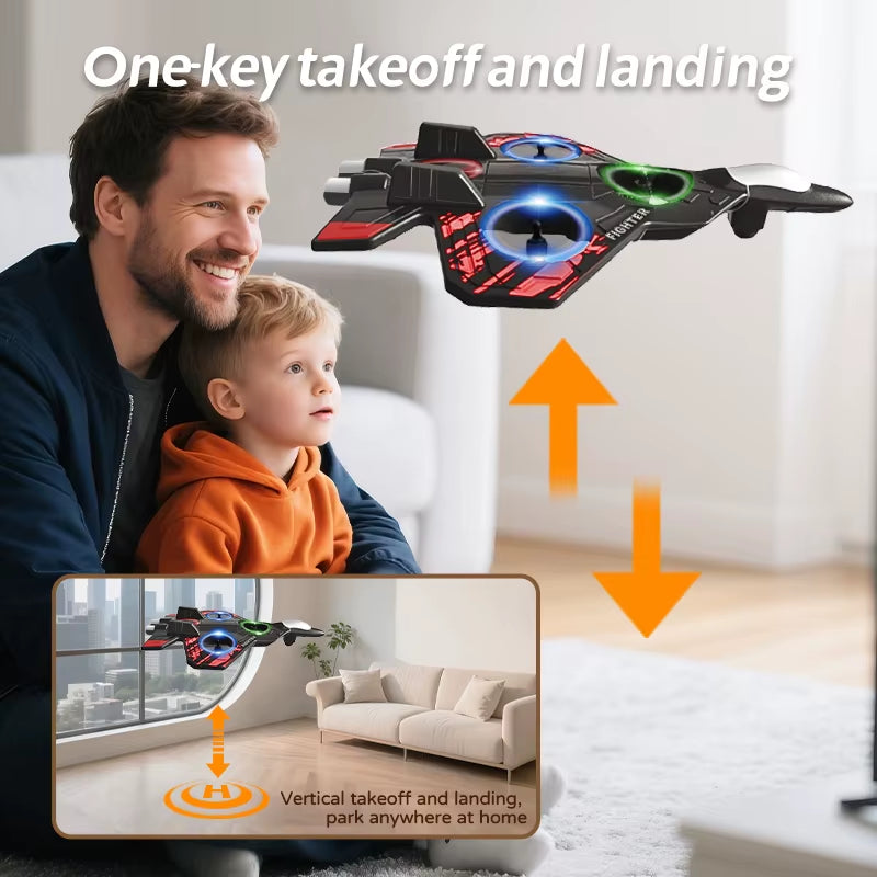 L101 RC Foam Airplane 2.4G RC Fighter Stunt Tumbling Helicopter with LED Colored Lights Airplane Model Toy